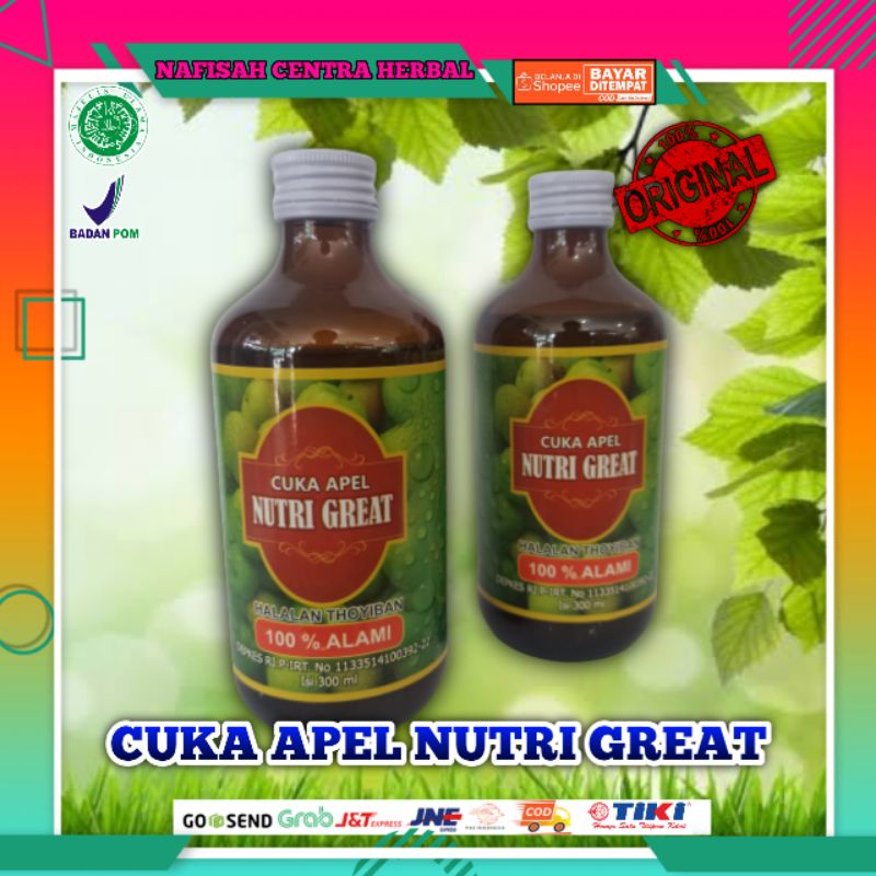 

Cuka Apel Nutri Great 300ml Halalan Thoyyiban 100% Alami