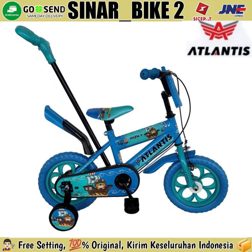 Sepeda Anak Laki BMX 12 Inch ATLANTIS Rizky Ban Busa Tongkat Stir