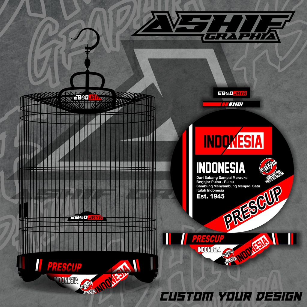 STIKER DECAL SANGKAR MURAI EBOD JAYA PRESCUP (STIKER ONLY)