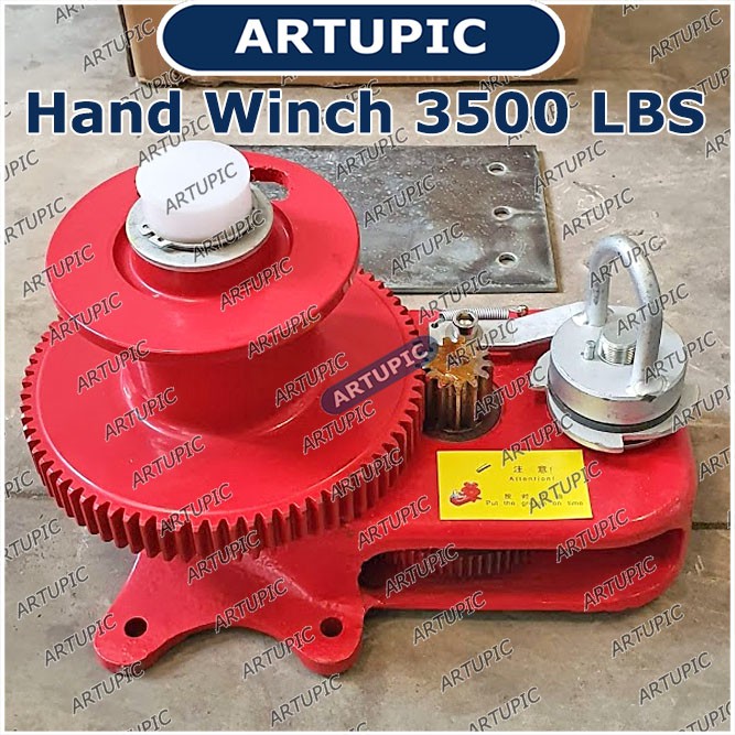 Hand Winch 3500 LBS Handwinch Katrol Kerekan Jalur Nipple Jalur Pakan Feed Line Kandang ayam