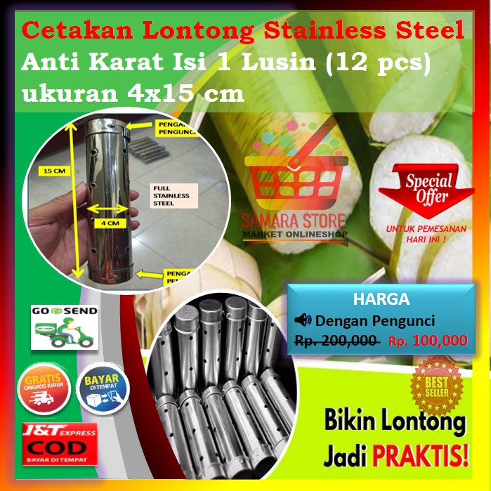  B1 CETAKAN LONTONG STAINLESS STEEL ANTI KARAT HARGA  12 