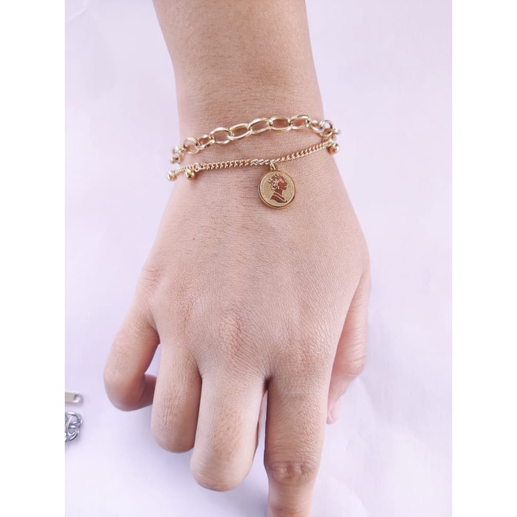 Gelang GL70 Stainless Steel / Titanium Premium Fashion Wanita Gelang Unik Lucu Keren Bagus Banget /Deluna/ BS
