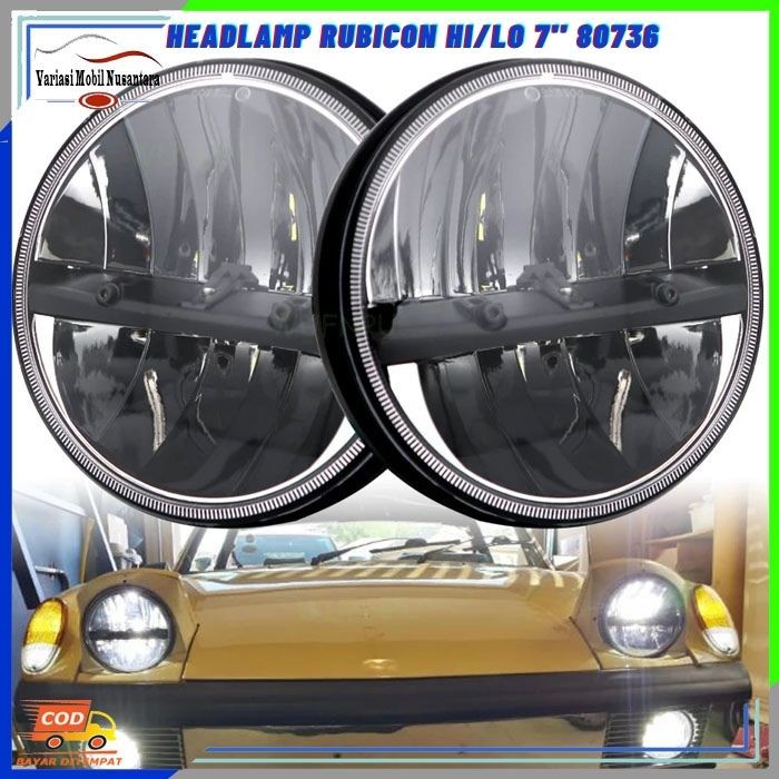 Lampu Led Headlamp Utama Depan Bulat Variasi Mobil Jeep Wrangler Rubicon