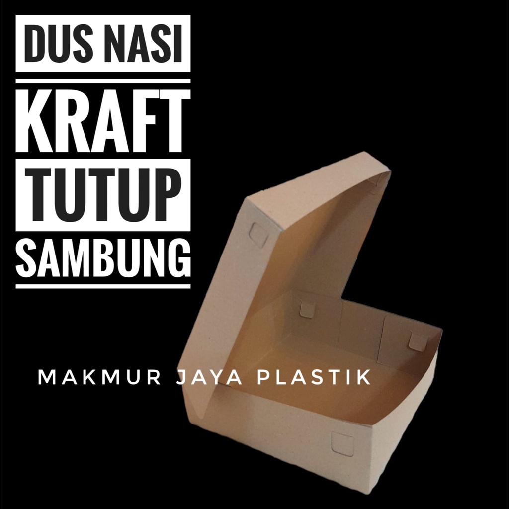 DUS NASI KOTAK BOX KRAFT COKLAT POLOS TUTUP SAMBUNG