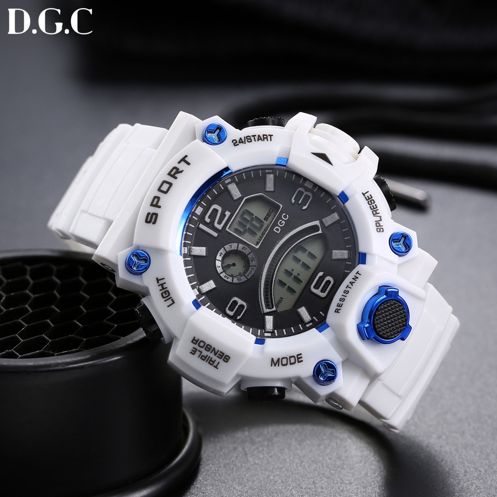 COD FASHION WATCH RUBBER JAM TANGAN PRIA SPORT IMPORT DUAL-TIME COOL DIGITAL MURAH JAM DIGITAL D.G.C M156