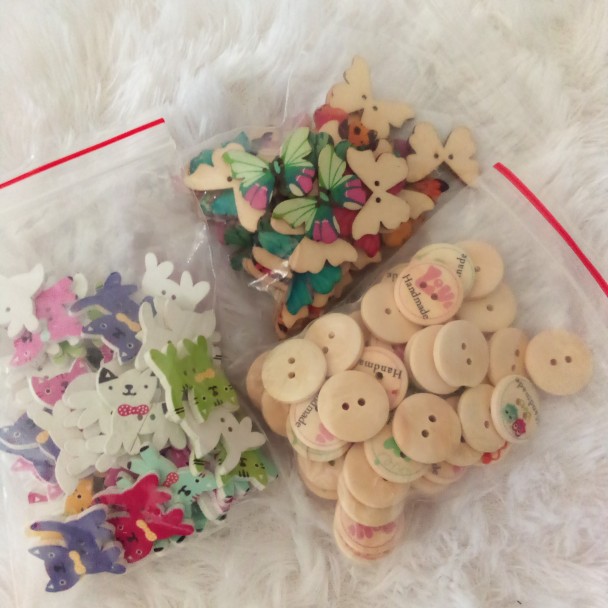 50pcs Diy Kancing Dengan Gambar Tulisan Handmade Untuk Pakaian/kerajinan Tangan