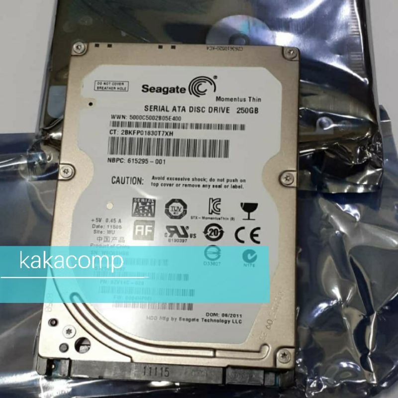 HDD LAPTOP MERK SEAGATE 250GB SATA