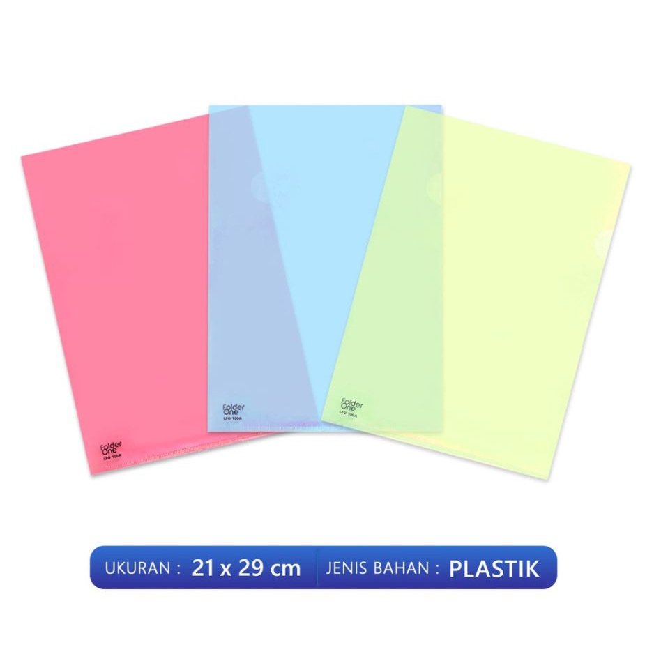 

Map Plastik / Map File / Map L Bening Transparan Folder One Ukuran A4 Seri LFO 100A Plastik Variasi Warna - PB0107
