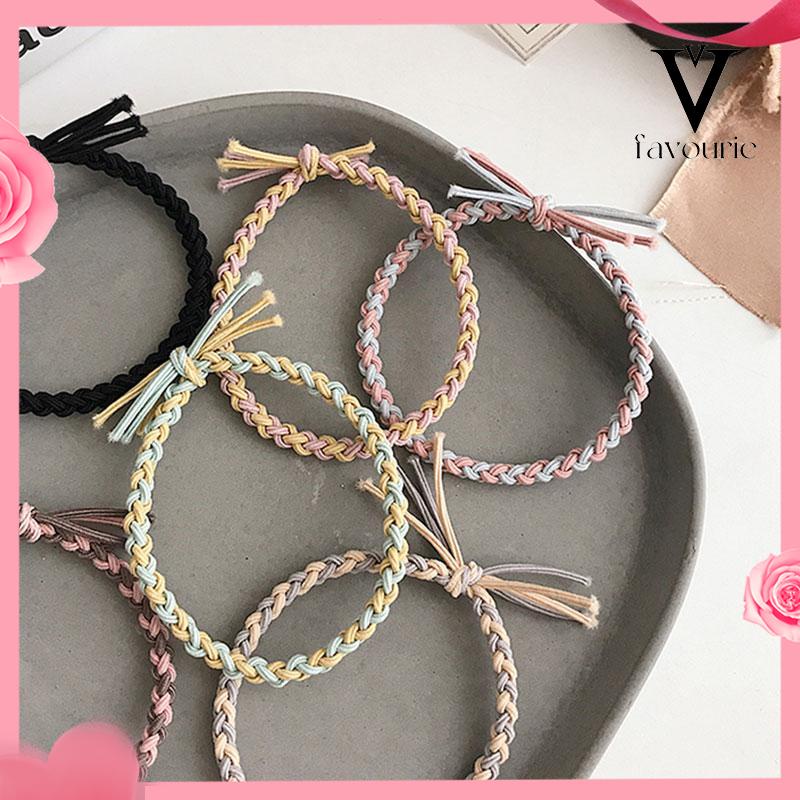 [COD]Temperamen Sederhana Dikepang Karet Gelang Rambut Cincin Kepala Tali Rambut Tali Aksesoris Rambut-FA