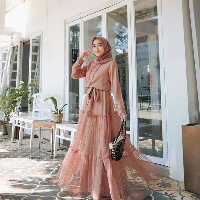 Ainun Dress Gamis Casual Gamis Muslim Gamis Pesta