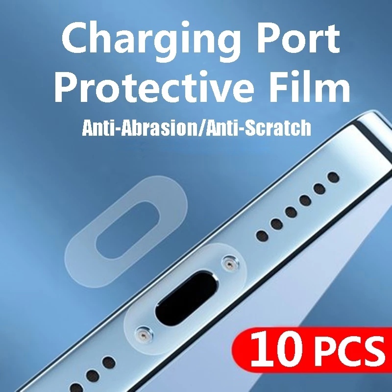 10 / 20 / 50 Pcs Stiker Pelindung Port Charging Universal Anti Gores Warna Matte Untuk Smartphone