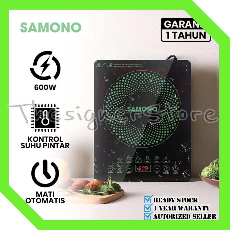 Kompor Listrik Induksi Samono WS-02 Waterproof High Quality Smart Touch Screen 600Watt