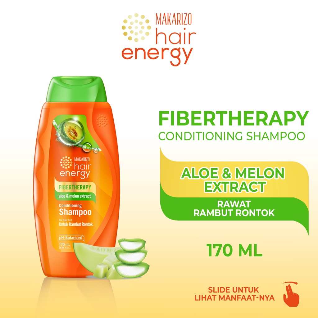 Makarizo Hair Energy Fibertherapy  Conditioning Shampoo Aloe & Melon 170 mL / Shampo Kondisioner