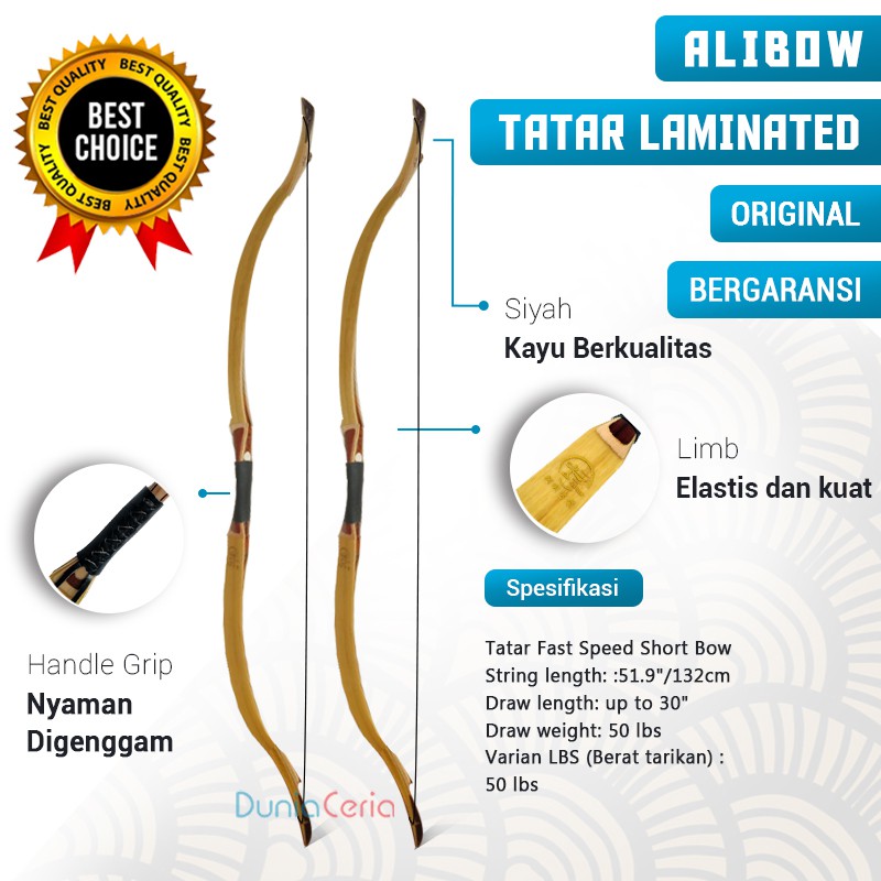 Busur Panah Impor Short Horsebow Laminasi Alibow TATAR Traditional Horse Bow