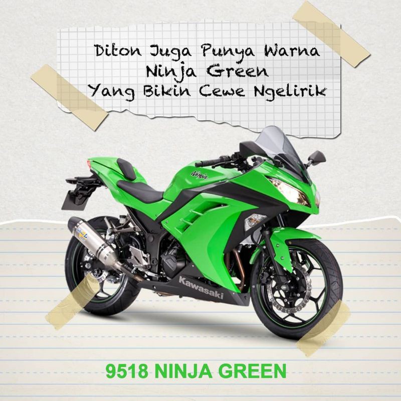 Pilok Hijau Ninja K 9518 * Diton Premium Ninja Green Cat Spray Sepeda Motor Mobil Velg Helm