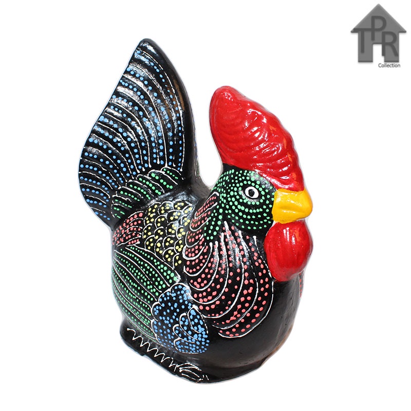Gerabah - celengan tanah liat / piggy bank / ayam tradisional size XL + packing kayu