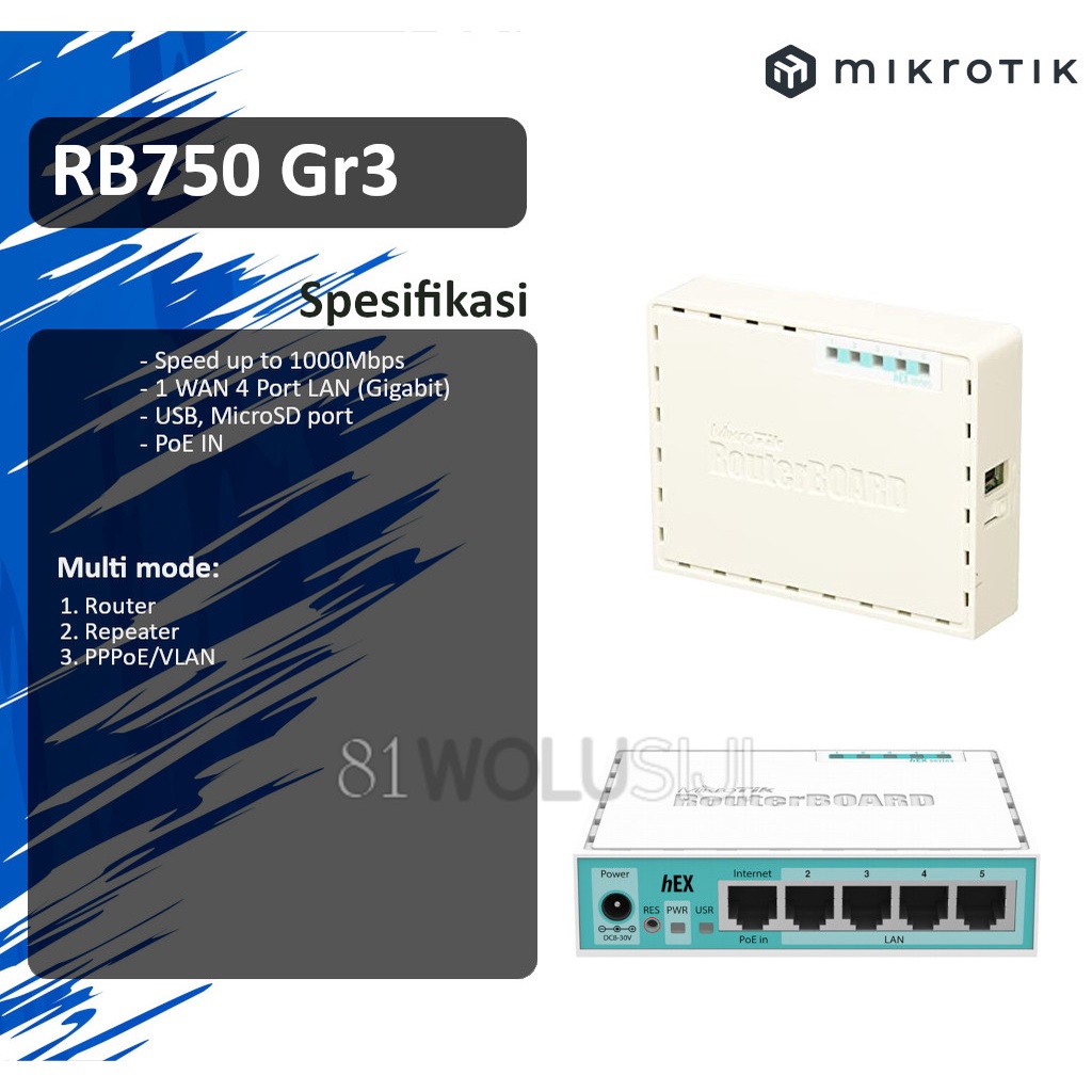MikroTik Router Indoor RB750gr3 / hEX / Router RB750gr3 hEX