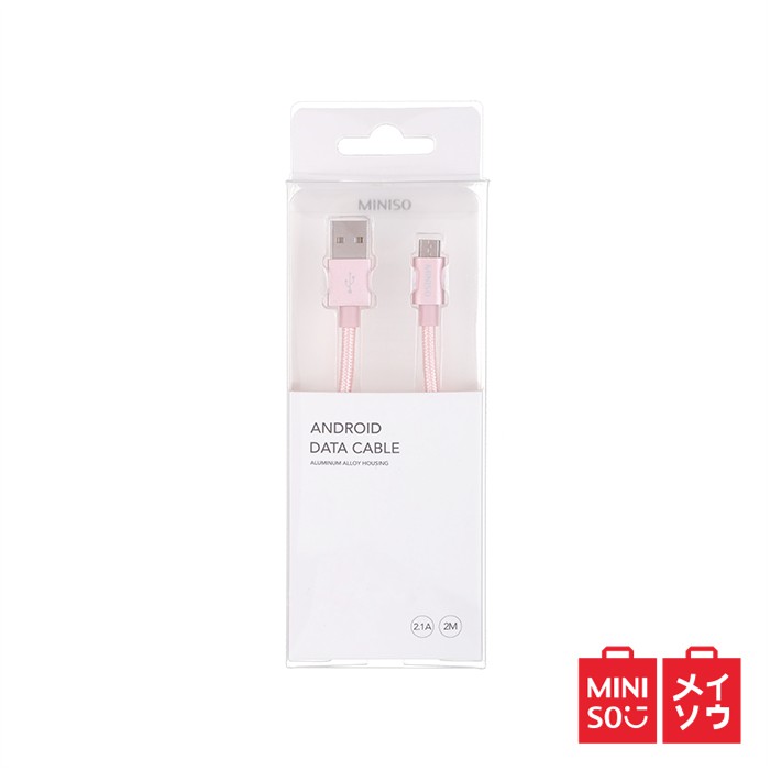 Miniso Official kabel data 2M micro usb woven aluminum shell Android