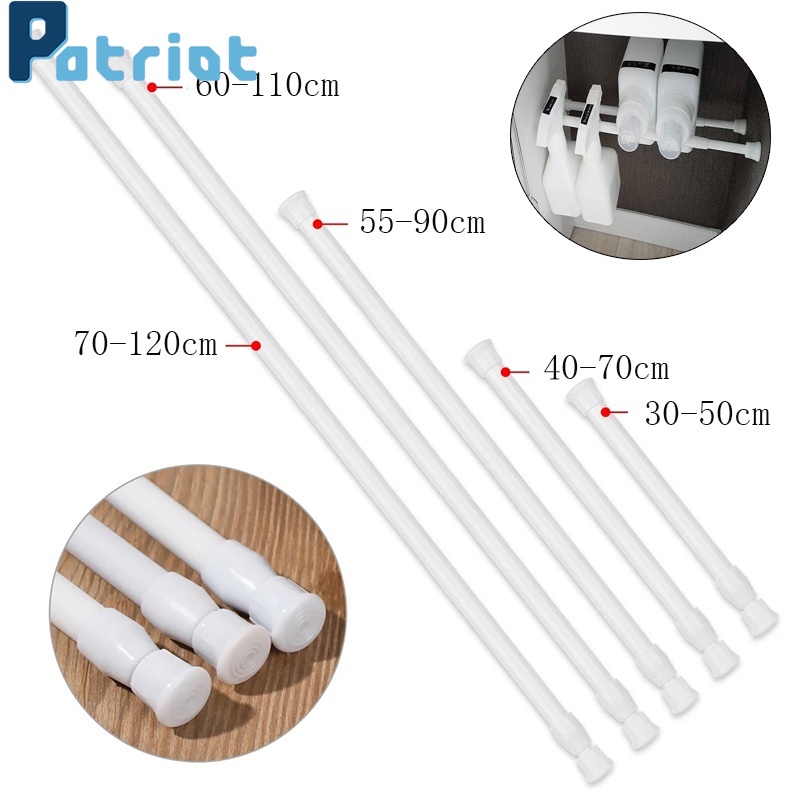 Tiang Tirai Adjustable Multifungsi Bahan Metal Ukuran 30-120cm Untuk Kamar Mandi