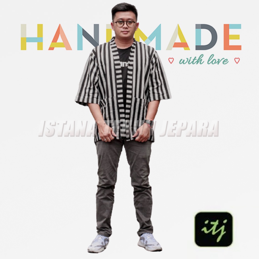 Blazer Batik Pria / Outer Pria / Kimono Tenun Troso Etnik Handmade