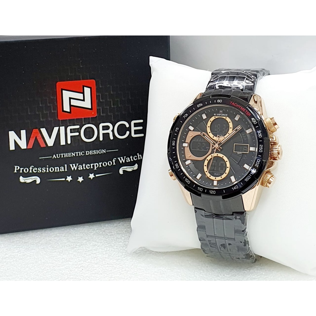 Jam Tangan Pria Naviforce NF9197 Original Rantai