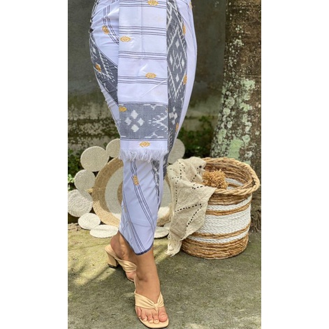 Kamen Endek Lembaran semi Mastuli Dobol tabur emas set selendang Besar / BISA COD DAN GRATIS ONGKIR/