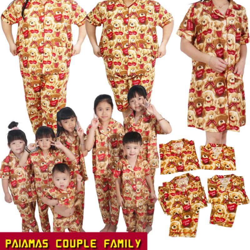 piyama couple set / setelan family baju tidur pasangan ibu dan anak perempuan motif karakter