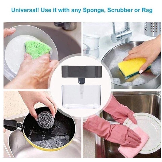 Dispenser Sabun Cuci Serta Sponge Soap Pump Holder Pumps 2in1 White_Cell