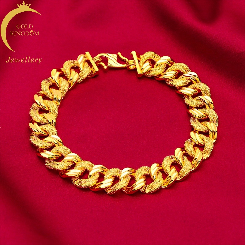 Gelang Emas Asli Kadar 375 Model Lebar 12MM Untuk Pria