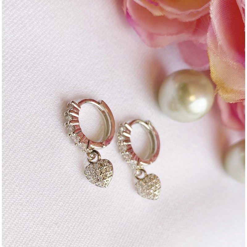 Anting Wanita Swarovski Heart Anti Karat