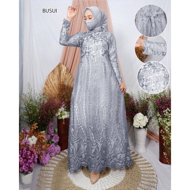 GAMIS BROKAT TILE MUTIARA PREMIUM / MAXI NAMIRA BUSUI FREE MASKER Ukuran M L XL XXL / DRESS KONDANGAN MUSLIM / GAMIS FASHION TERLARIS / GAMIS BRUKAT JUMBO