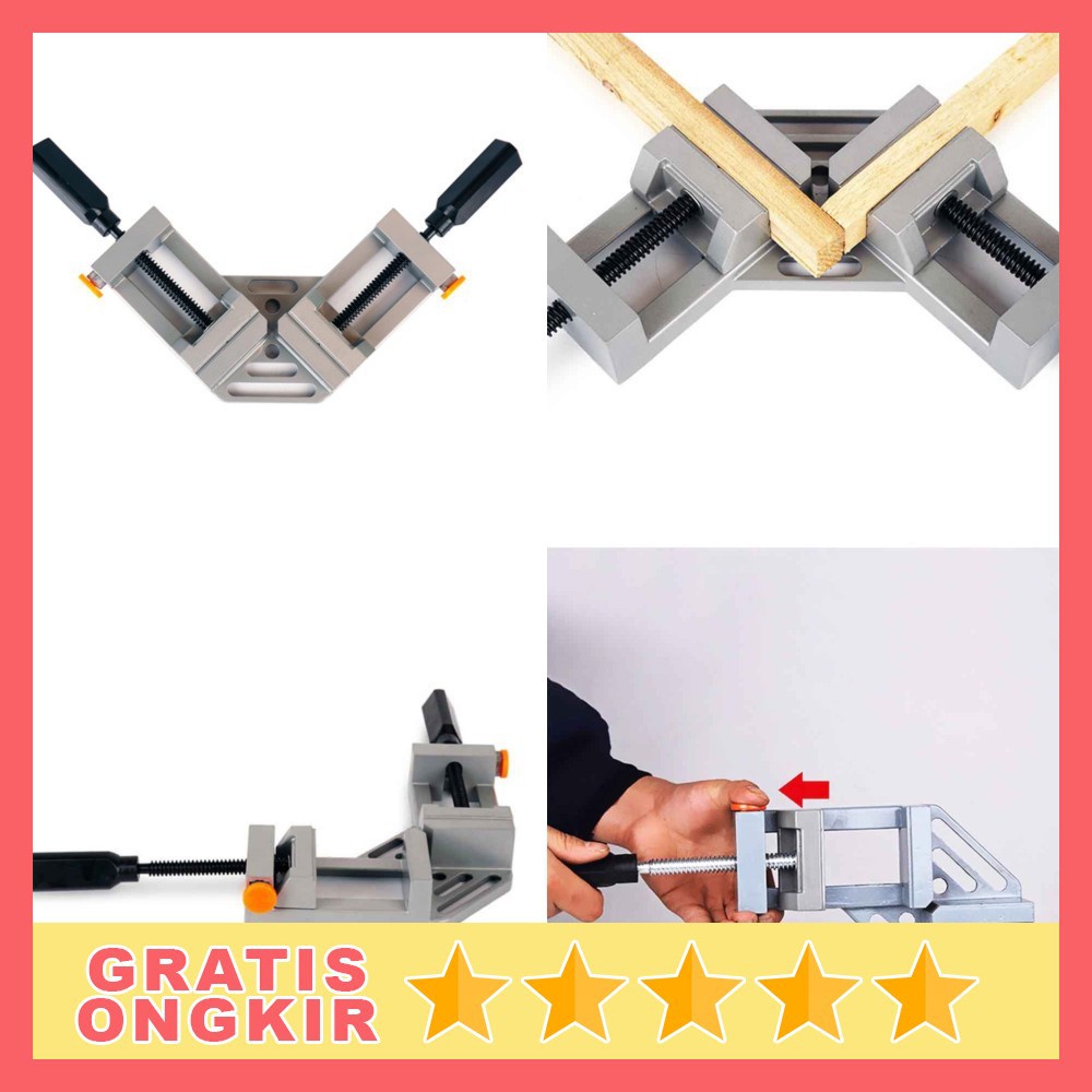 Penjepit Sudut Kaca Kayu 90 Derajat Frame Corner Clamp Klem Jepit Siku Untuk Kayu Aluminium Besi Alu