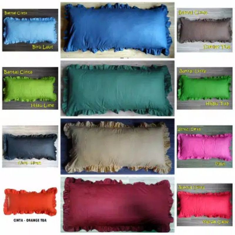 Sarung Bantal cinta jumbo 95x45 polos embos halus dan lembut