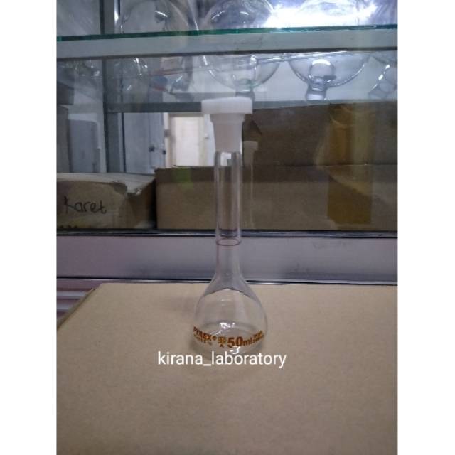 Labu ukur 50ml - volumetric flask 50ml Pyrex
