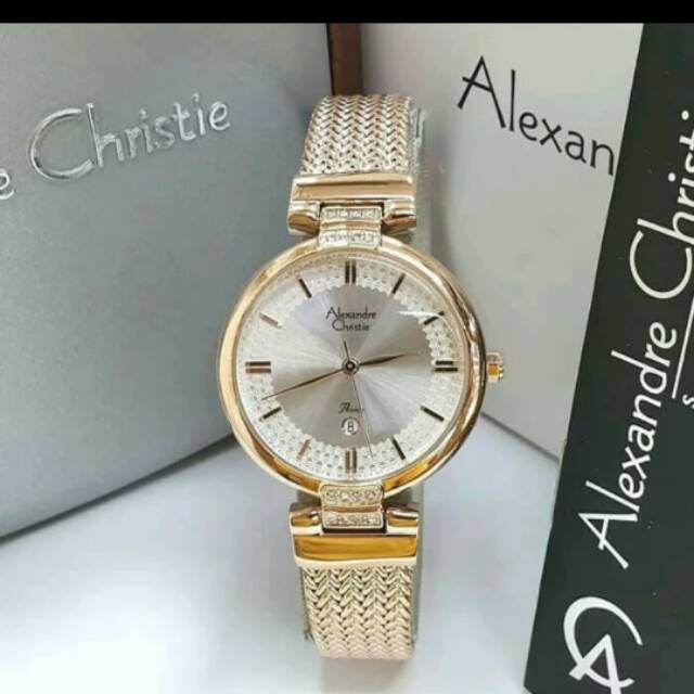 Jam Tangan Wanita Alexandre Christie Ac 2757 Original Rosegold