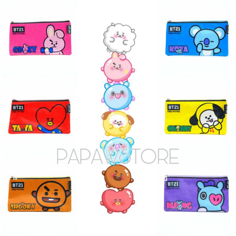 

Kotak Pensil Kanvas BTS/BT21 Lucu Pouch Multifungsi Praktis