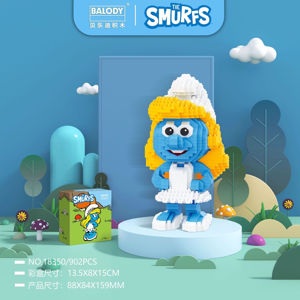 Hadiah Mainan Blok Bangunan Smurfs