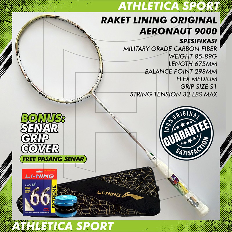 RAKET BADMINTON LINING AERONAUT 9000 HDF ORIGINAL