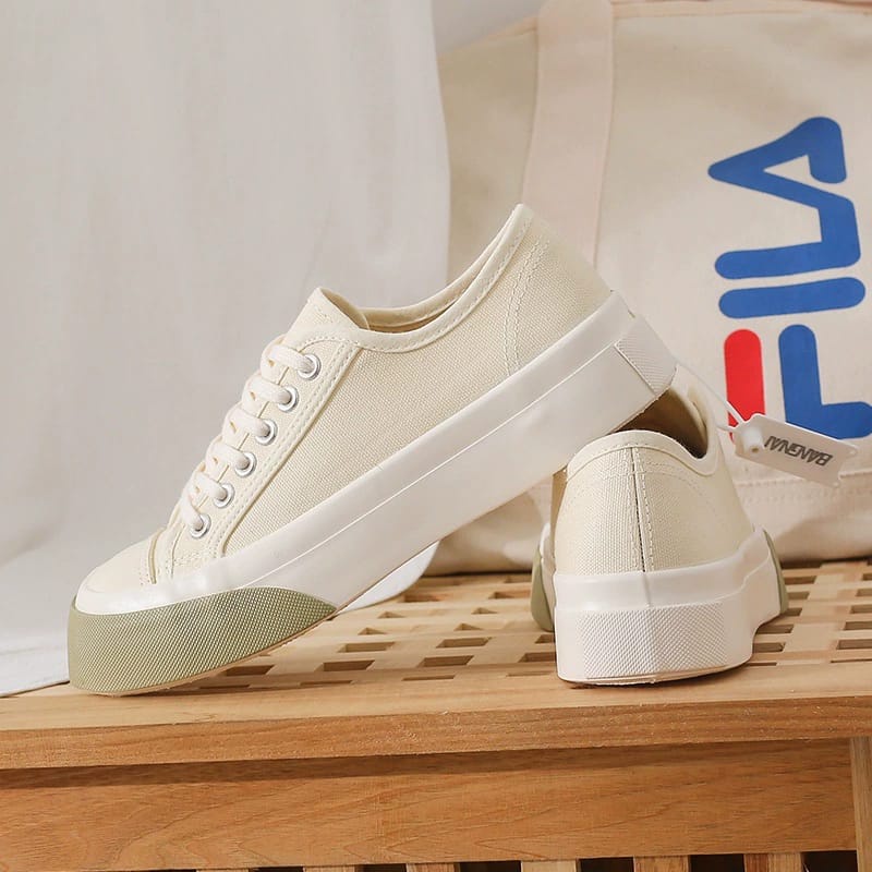 ✌️ Veshop ✌️ S006 Sepatu Old School Premium Sneakers Wanita Korea Import Fashion Sport Olah Raga Jogging Gym-4