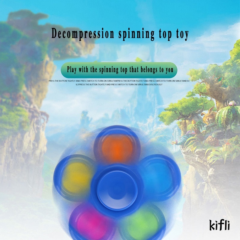 Warna-warni,Fidget Spinner,Dorong Pop Ini Gelisah Berputar Jari Stres Relief Mainan Anak-anak Dewasa