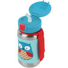 Skip Hop Zoo Stainless Steel Little Kid Straw Bottle