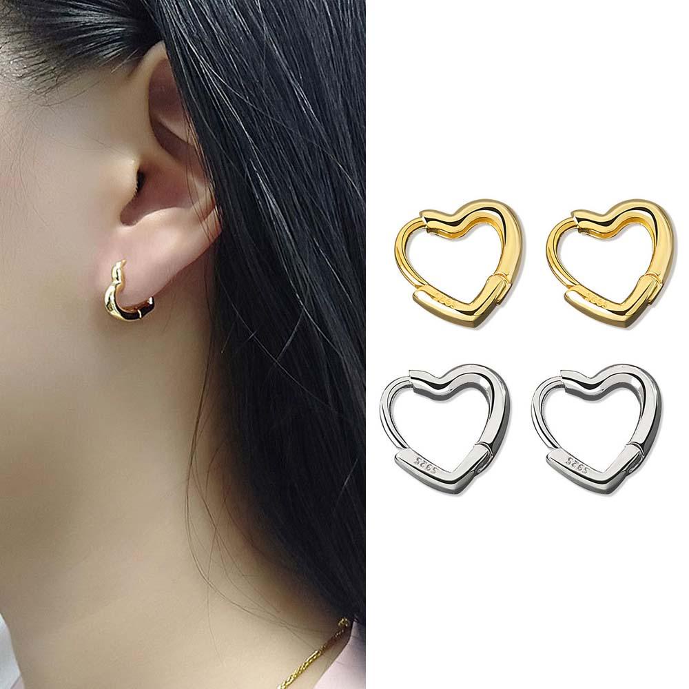 Mxbeauty Anting Hoop Liar Manis Hati Gesper Gadis Perhiasan Fashion Sederhana