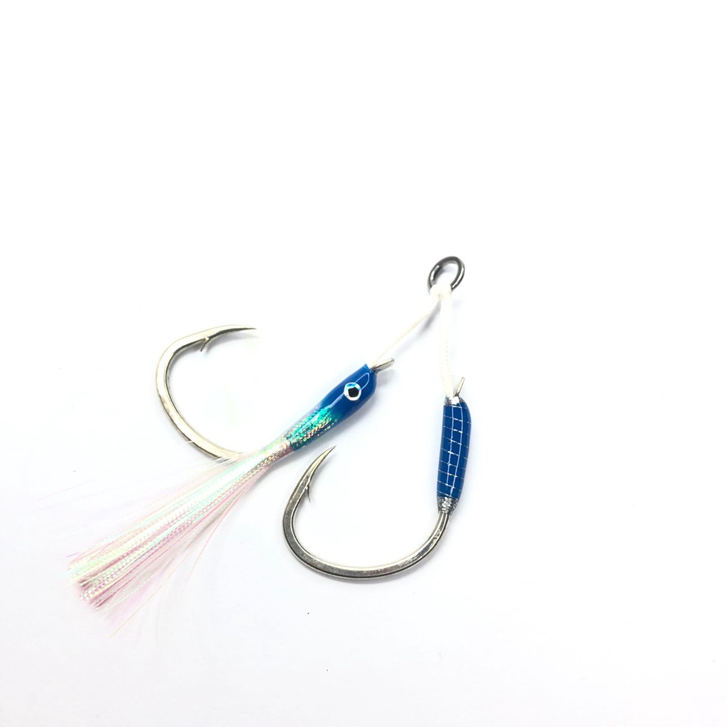 Assist Hook Double Slow Jigging Glow In The Dark Blue Series 1/0 2/0 3/0