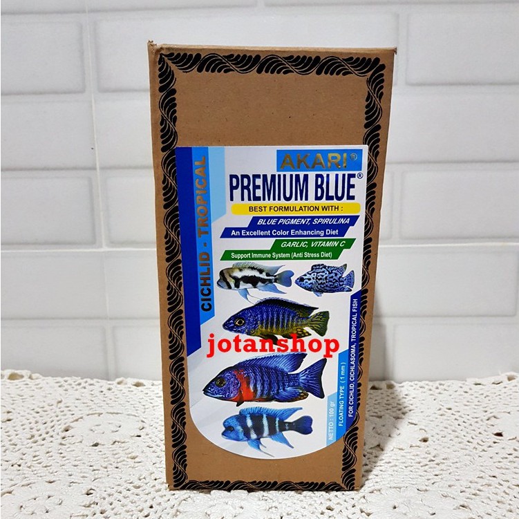 AKARI PREMIUM BLUE CICHLID Tropical ciklid ciclid biru Pelet Makanan Ikan 100gr