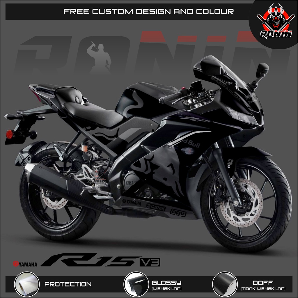 Sticker Decal FULL BODY R15 V.3 Motif RDB Barcade Black