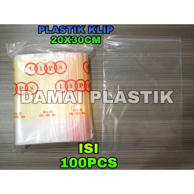 Kantong Plastik Ziplock bag Klip Clip 20x30 cm Sealer PE PP Bening Bungkus Obat Cabe Snack