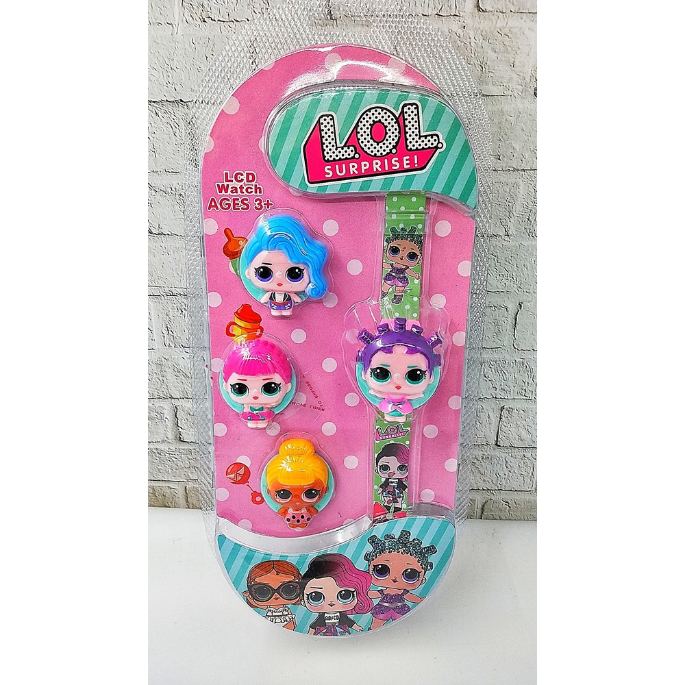 JAM TANGAN ANAK KARAKTER GONTA GANTI KEPALA 4 in 1 ( LOL AVANGERS BATMAN DLL ) A009