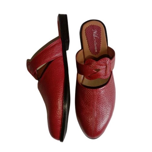 Sepatu sandal slop bustong flat wanita kulit sapi asli terlaris ND_Pita