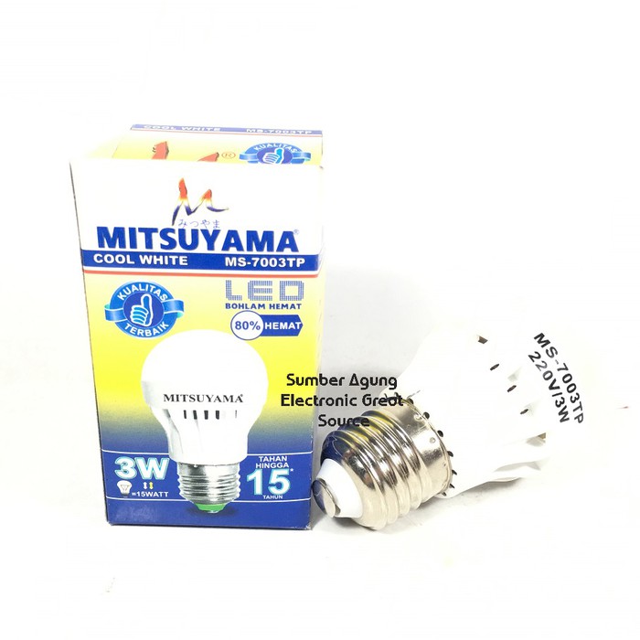 Lampu LED Mitsuyama 3W MS7003 Cool White MS7003TP 7003 Murah Bagus