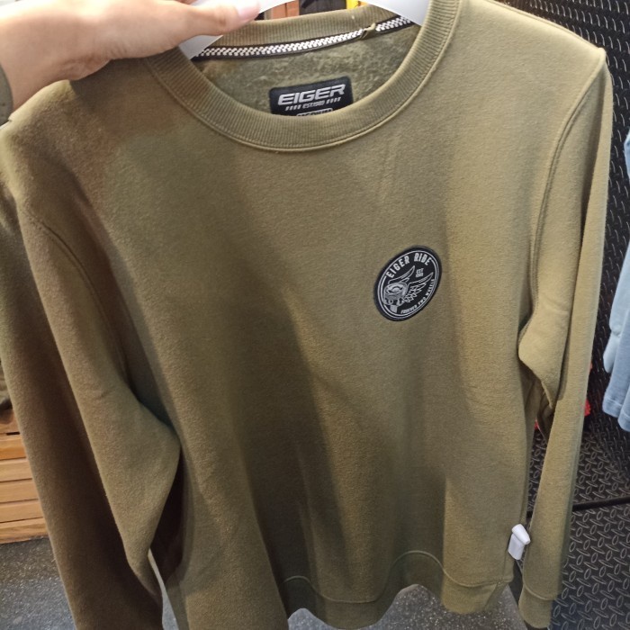 Jaket Eiger MENS LONG ROAD SWEATER Olive 91000 7761 Original Cowok Bdg Awet